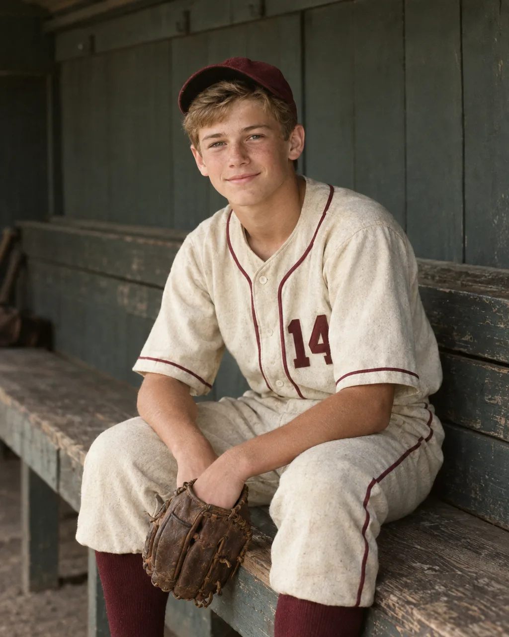 The club legend look, a youth baseball portrait example